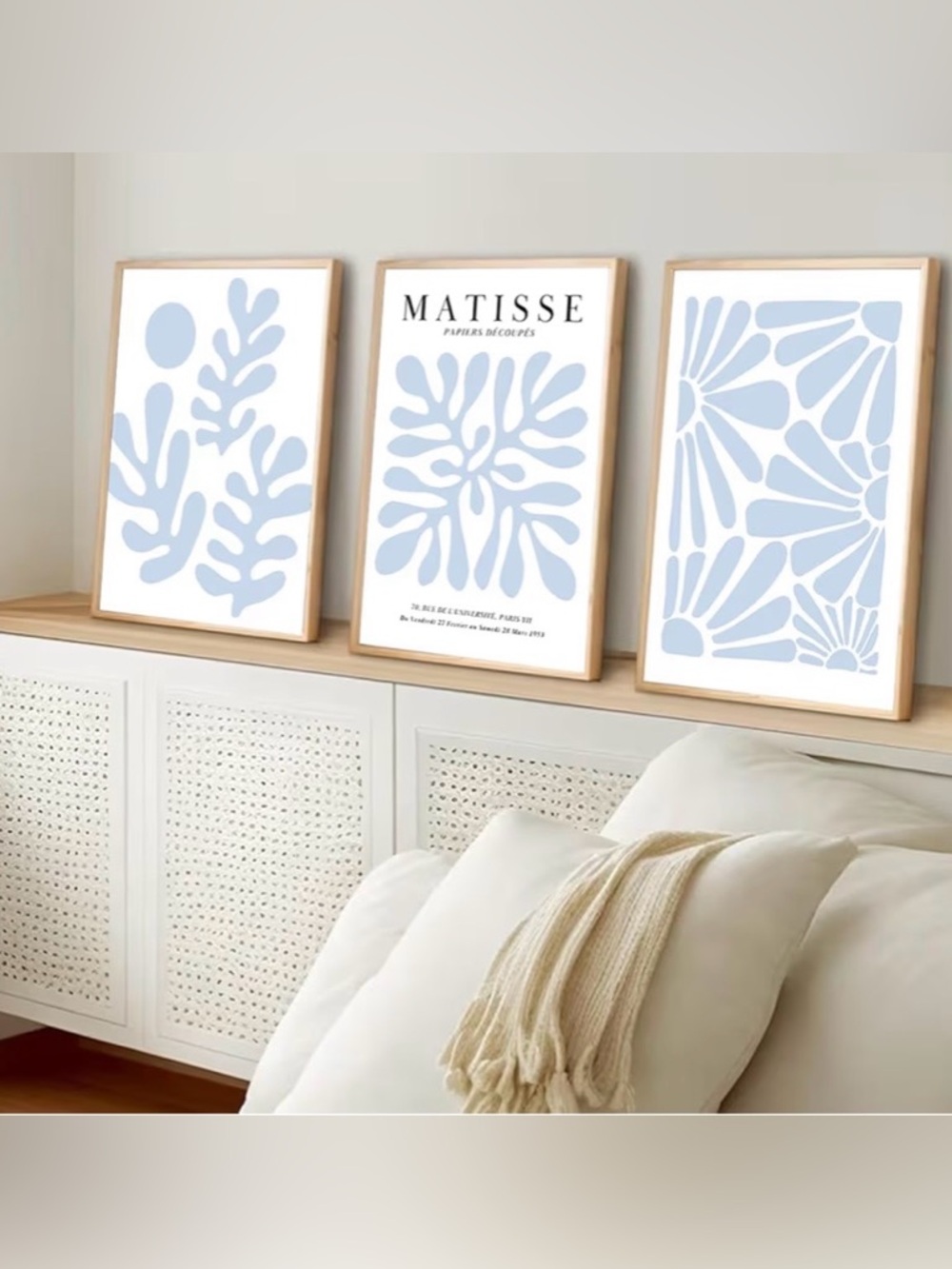 Matisse Light Blue Botanical Cutout Print 12x16 inch